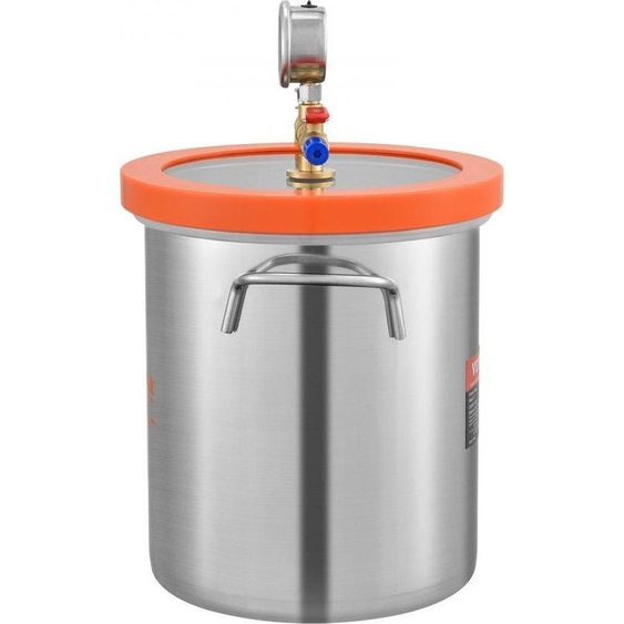 Chambre à vide en acier inoxydable, 28 cm de diamètre, 30 cm de hauteur, idéale pour la stabilisation du bois et le dégazage