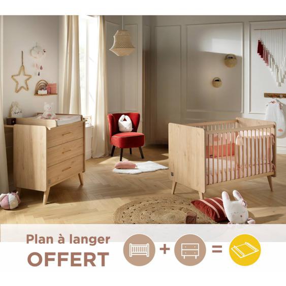 Chambre Bébé Complète, Lit Bébé Et Commode À Langer - Arty Marron