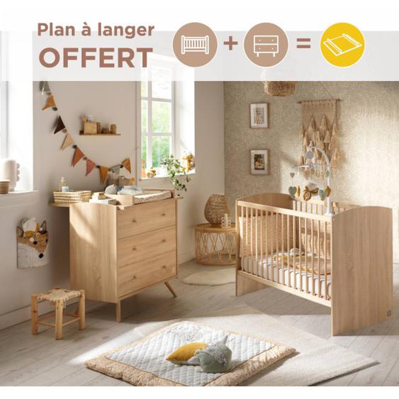 Chambre Bébé Complète, Lit Et Commode À Langer - Access Marron