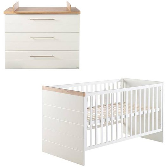 Chambre Bébé Évolutive 2 Pièces Avec Soft-close Nele Blanc / Chêne Artisan