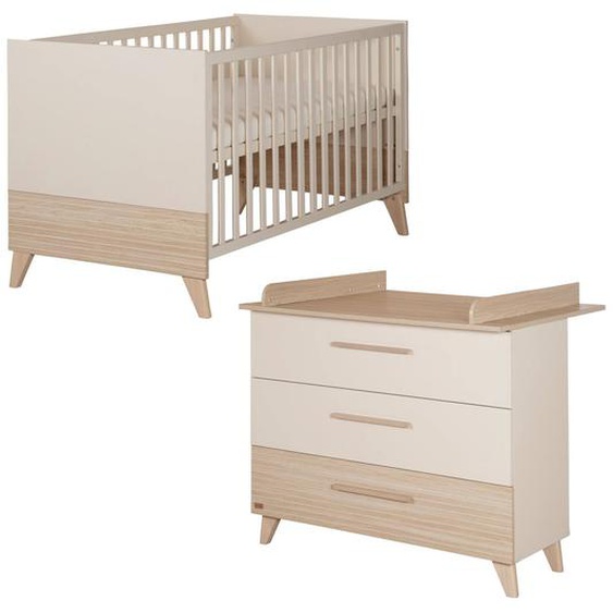 Chambre Bébé Évolutive 2 Pièces - Fermeture Soft-close Sidney Cashmere / Chêne