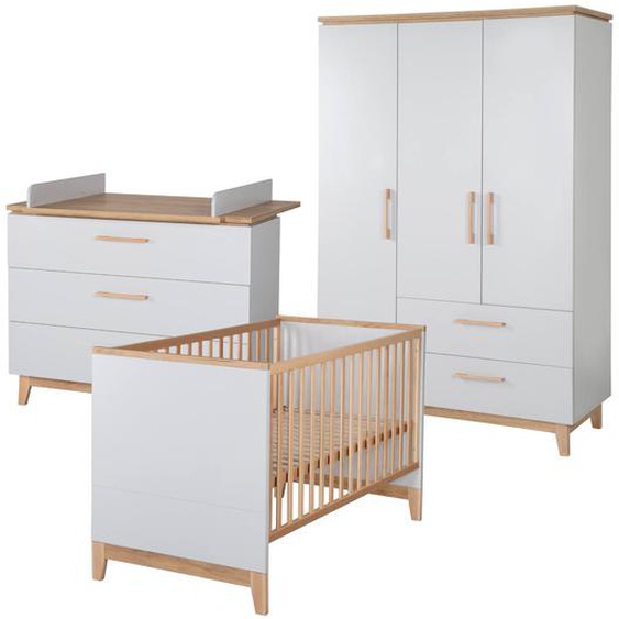 Chambre Bébé Évolutive Complète Au Style Scandinave Caro Gris Clair / Chêne Doré