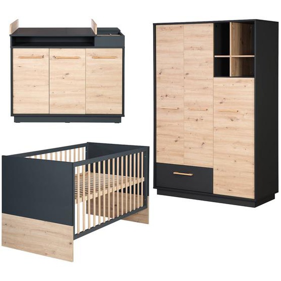Chambre Bébé Évolutive Complète Avec Soft-close Lenn Anthracite / Chêne Artisan