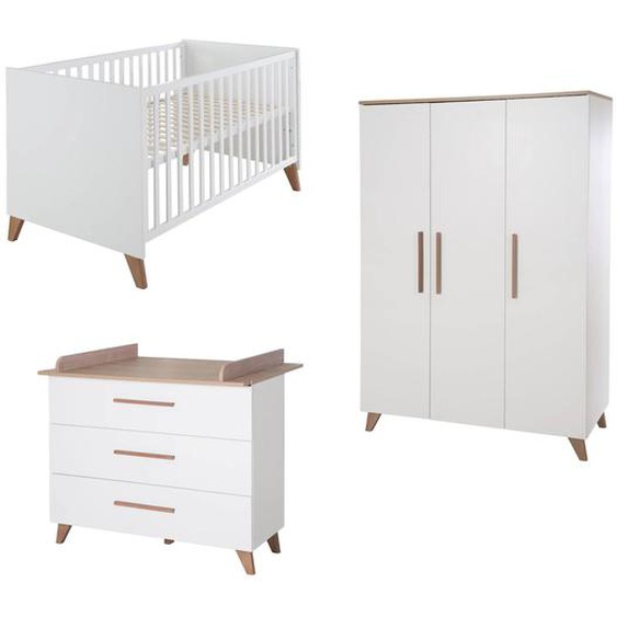 Chambre Bébé Évolutive Complète Avec Soft-close Ole Blanc - Chêne Foncé