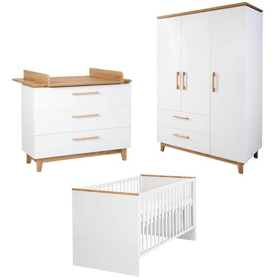 Chambre Bébé Évolutive Complète - Style Scandinave Avec Soft-close Finn Blanc / Chêne Doré
