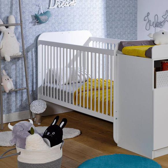Chambre Bébé Évolutive Madrid + Tiroit Et Matelas Blanc