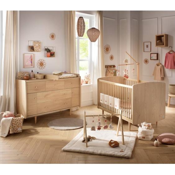 Chambre Bébé Évolutive My Love, Lit 140x70 Évolutif Et Commode À Langer - My Love Marron