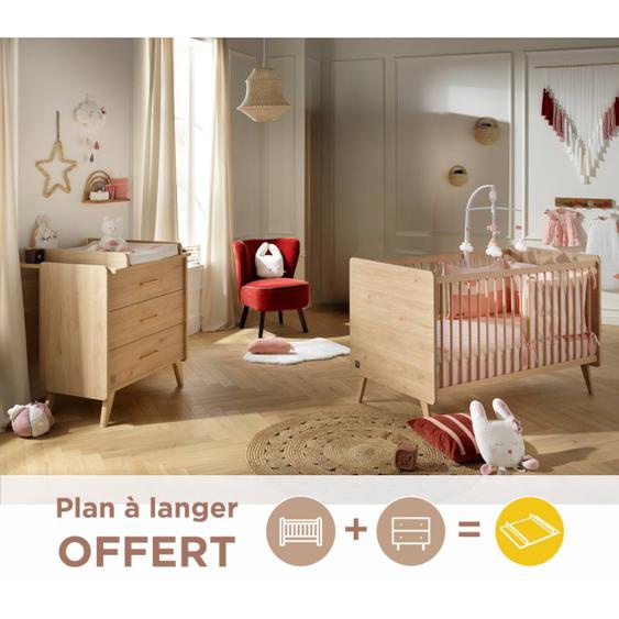 Chambre Bébé, Lit Bébé Évolutif Et Commode À Langer - Arty Marron