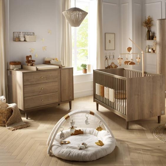 Chambre Bébé, Lit Évolutif Et Commode À Langer - Mokka Marron