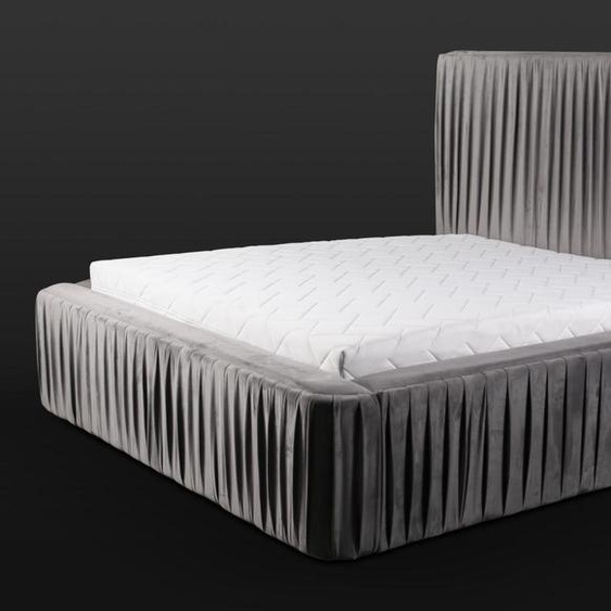 Chambre double grise Meubles en bois Design élégant Tissu Meubles classiques Neuf
