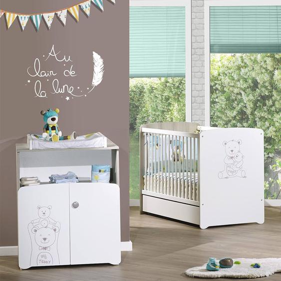 Chambre Duo Lit Et Commode À Langer En Bois Blanc