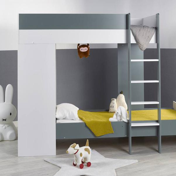 Chambre Enfant Lit Superposé Évolutif Blanc / Vert Mousse
