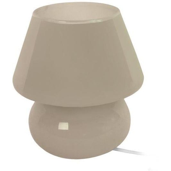 CHAMPIGNON-Lampe de chevet champignon verre  taupe Abat-jour: conique verre taupe 1 ampoule E14 urbain P15,5xD15,5xH16,5cm