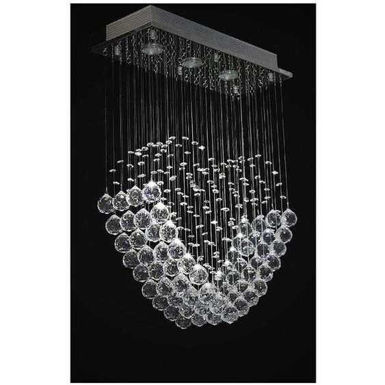 ChangM moderne coeur transparent verre de cristal goutte de pluie pendentif lustre, plafonnier lustre éclairage pour salon