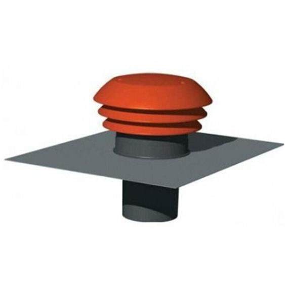 Chapeau de toiture 125mm pour évacuation vmc couleur tuile Unelvent