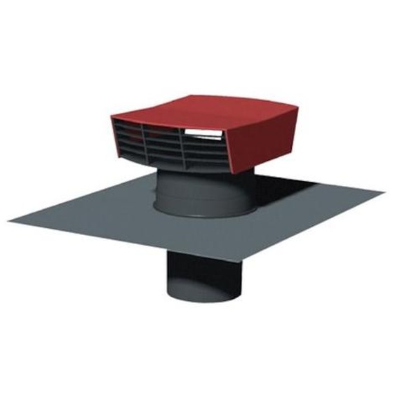 Chapeau de toiture rectangle tuile D 125 mm plastique UNELVENT 870073
