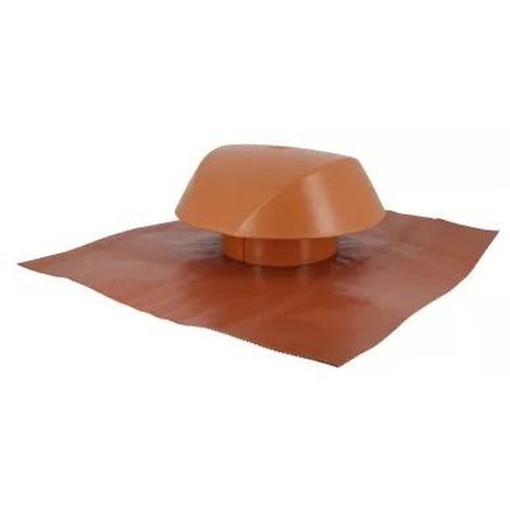 Chapeau de ventilation D160 terracotta avec collerette détanchéité NICOLL VVE16T