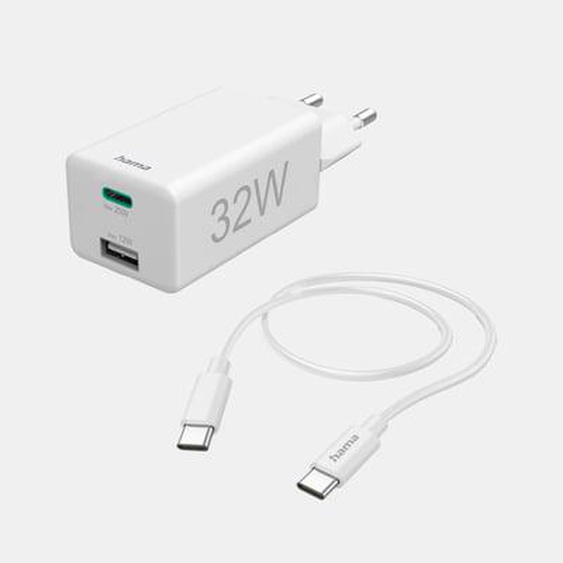 Chargeur rapide USB-A - USB-C - Blanc
