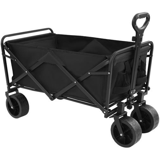 Chariot à main, chariot de jardin, chariot pliable, chariot pliable noir pour usage extérieur, charge max. 115 kg