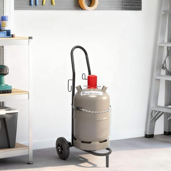 Chariot à main Noir et Rouge 49 x 49 x 101 cm Acier