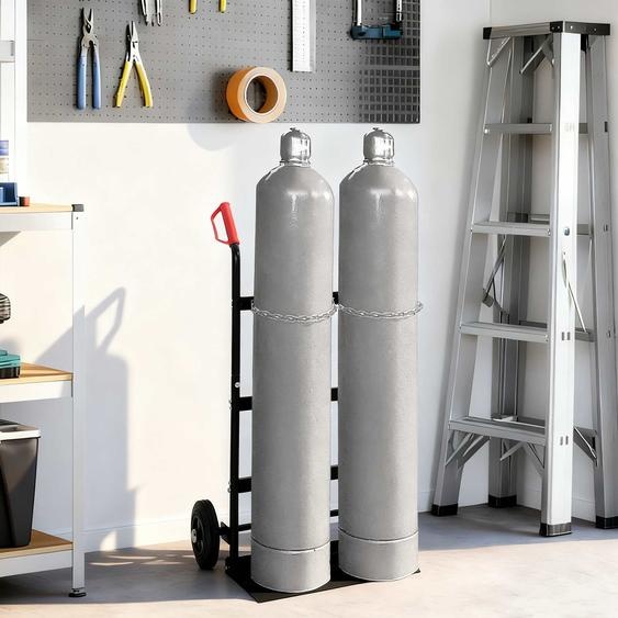 Chariot à main Noir et Rouge 63 x 43,5 x 110 cm Acier