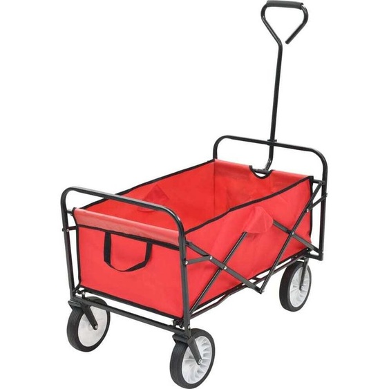 Chariot à main pliable de style élégant Acier rouge DE45989