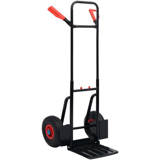 Chariot à main télescopique 200 kg Noir et rouge