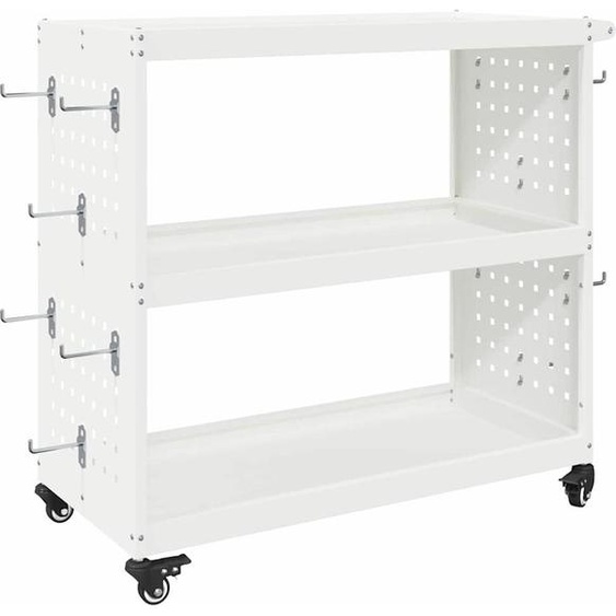 Chariot à outils Blanc 75 x 35 x 73 cm Acier laminé à froid