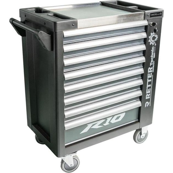 Chariot à outils R10 avec 394 outils | 8 tiroirs - Chariot datelier RETTER Black Edition