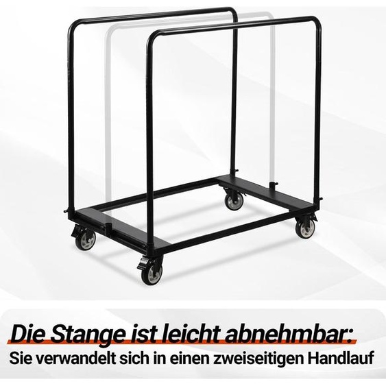 Chariot à panneaux Jayseuw capacité de charge 1000 kg, L115*W56*H119cm, tout-terrain, roues blocables