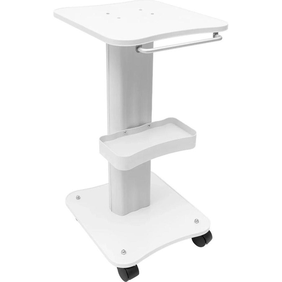 Chariot cosmétique - Chariot de salon - 3 niveaux - Jusquà 40 kg - 68,5×37×15 cm - Pour spa/manucure - Bois/métal/ABS - Blanc