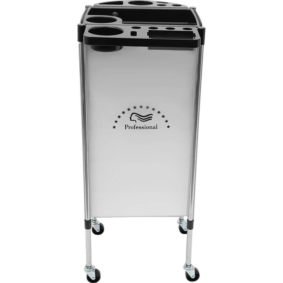 Chariot de coiffure - chariot de salon - 6 niveaux - 5 tiroirs - 4 roulettes pivotantes - tube inox & plastique - noir