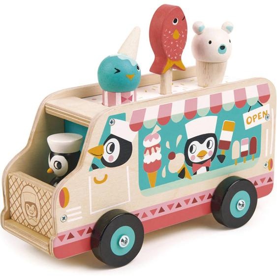 Chariot De Crème Glacée Rose, Vert, Beige