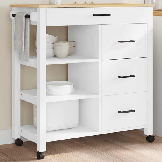 Chariot de cuisine MONZA 84x40x88,5 cm bois massif de pin