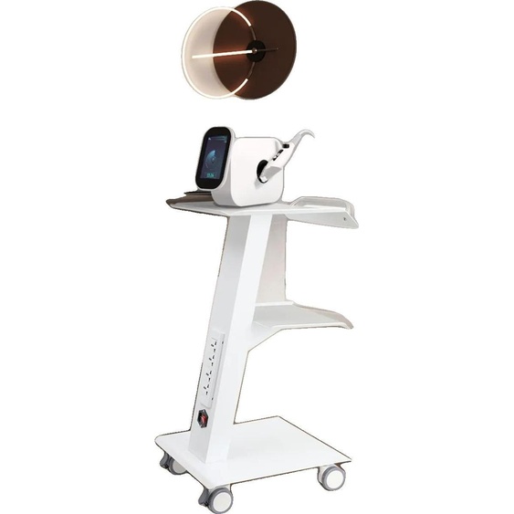 Chariot de dentiste, construction en acier, dimensions 70 x 40 x 95 cm, grande capacité de charge, compatibilité avec un usage médical, équipé de freins à pied