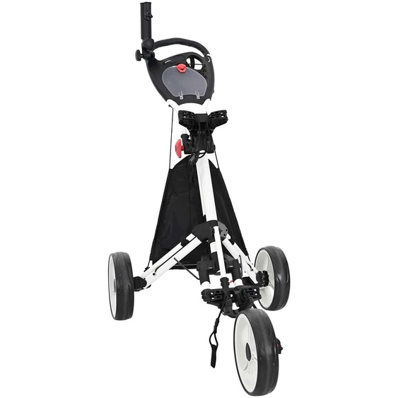 Chariot de golf vidaXL noir et blanc 100 x 69 x 114 cm en aluminium