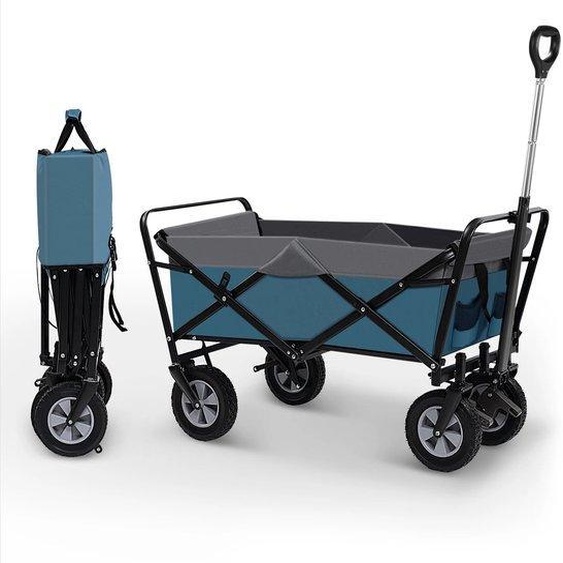 Chariot de jardin - Chariot de transport - Bolder - Transport - Plage - Courses - Haute performance - Contours plats et de clôture - Pour le jardin, la cour et lentrepôt - Poignée ergonomique - 100 L - Roues pivotantes à 360° - Capacité de charge 80 kg -