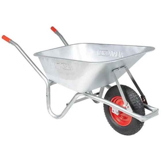 Chariot de jardin de 90 litres - Capacité de charge de 150 kg - Cadre en acier galvanisé - Cuve en plastique - Idéal pour le jardin et les chantiers - Couleur vert armée