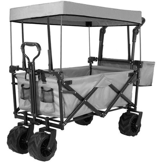 Chariot de jardin pliable, avec auvent amovible. Idéal pour le jardin