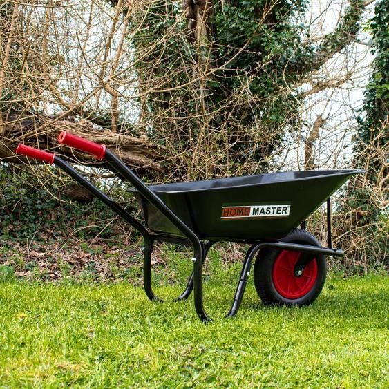 Chariot de jardin robuste - 90 litres de capacité - Charge utile de 150 kg - Acier allié et plastique - Pneus à chambre à air (tubeless) - Idéal pour le jardin et lextérieur
