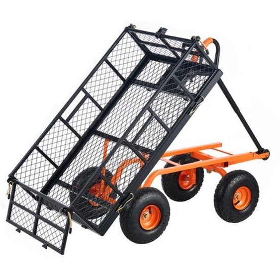 Chariot de jardin - Roues en caoutchouc de 10 pouces - Capacité de 181 kg - Métal
