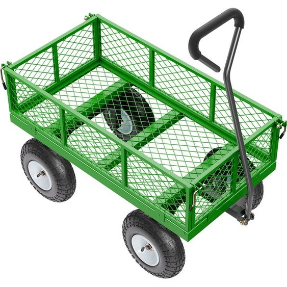 Chariot de jardin SucceBuy en acier, capacité de charge 300 kg, chariot de jardin robuste avec pneus de 25,4 cm