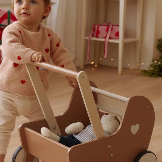 Chariot de marche landau en bois FSC® caramel