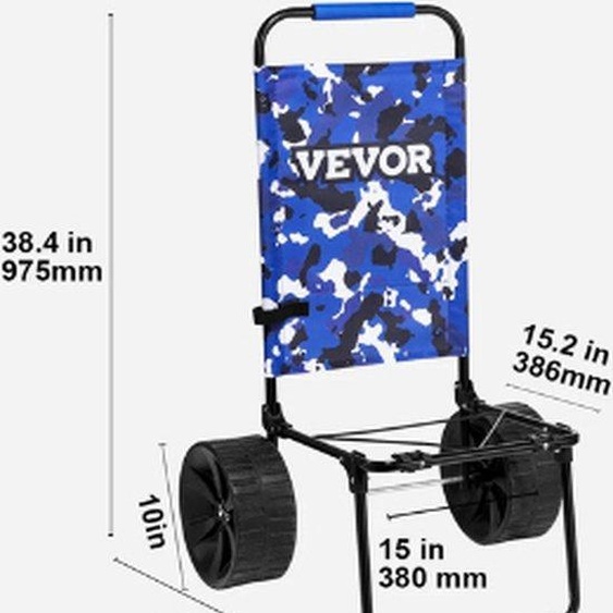 Chariot de plage - Chariot de plage pliable - 2 roues - Aluminium - Transport facile