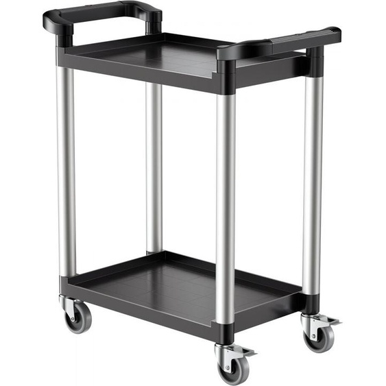 Chariot de service à deux niveaux 136kg - Chariot à outils polyvalent 800x410x945mm - Chariot à outils pour ateliers et entrepôts