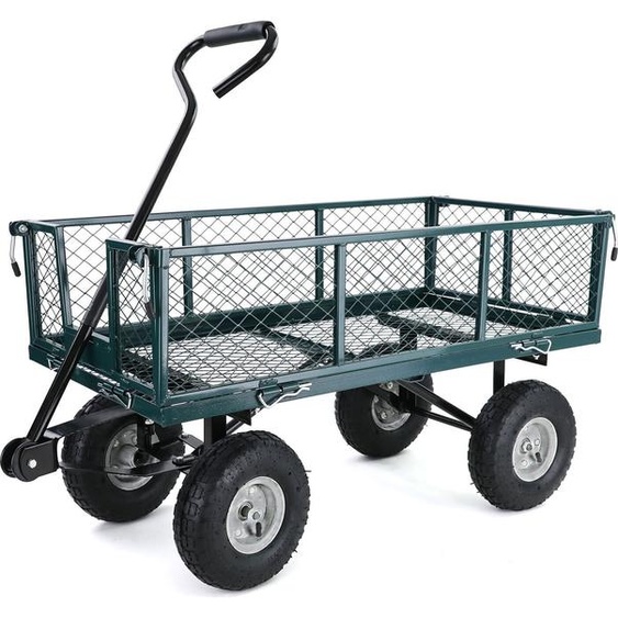 Chariot de transport Chariot à main Bollerwagen Panneaux latéraux rabattables jusquà 300kg Vert