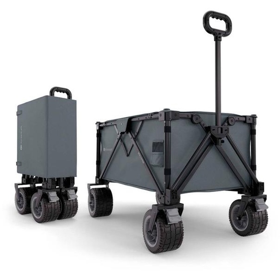 Chariot De Transport Pliable, Capacité 130 Litres, Capacité Charge 100 Kg, Poids 10kg Noir / Gris / Anthracite