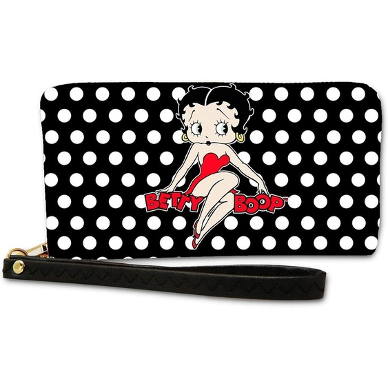 Portefeuille Betty Boop à pois, multicolore, taille moyenne