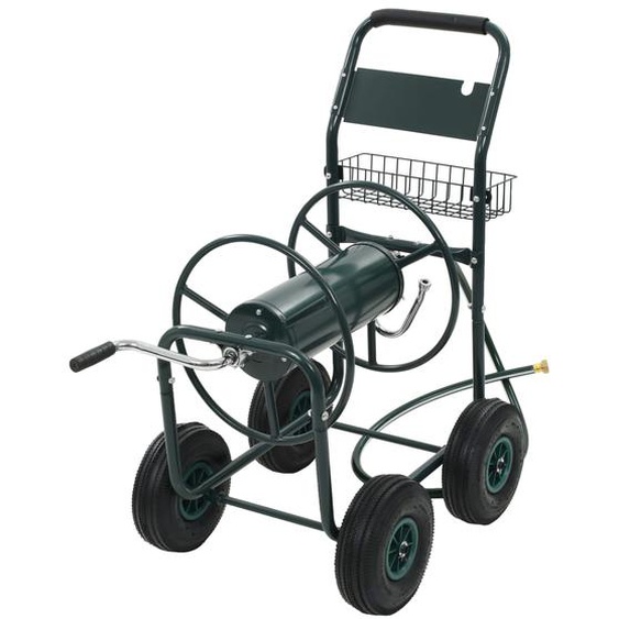 Chariot dévidoir avec connecteur de tuyau 1/2 75 m Acier