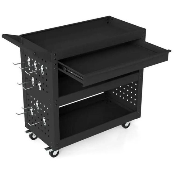 Chariot doutils en acier à 3 tiroirs, avec un grand tiroir